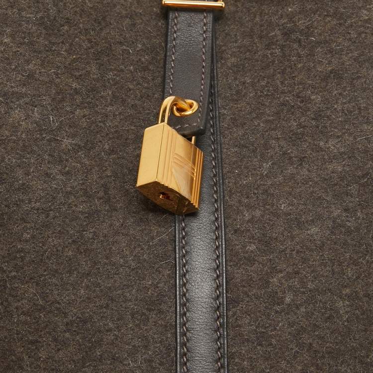 Pre Owned Hermes Ebene Feutre and Swift Leather Picotin Lock 18 Bag