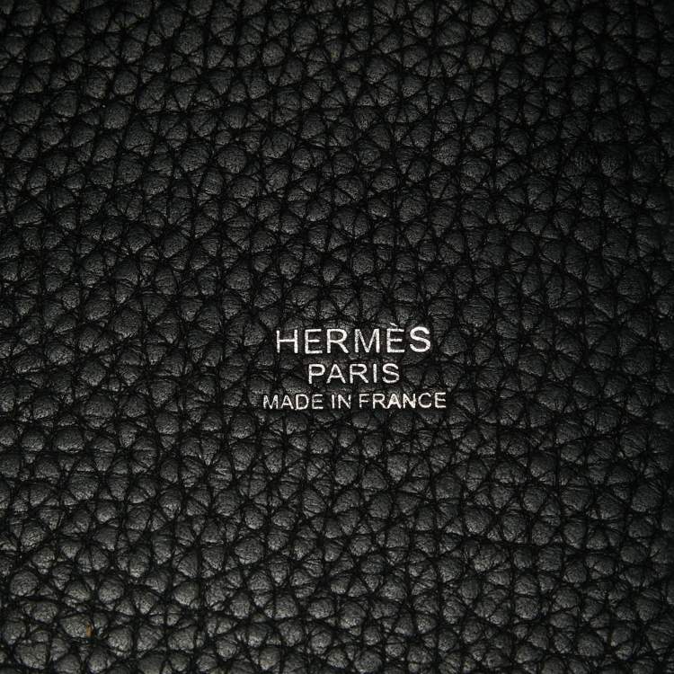 Pre Owned Hermes Noir Taurillon Clemence Leather Picotin Lock 18 Bag
