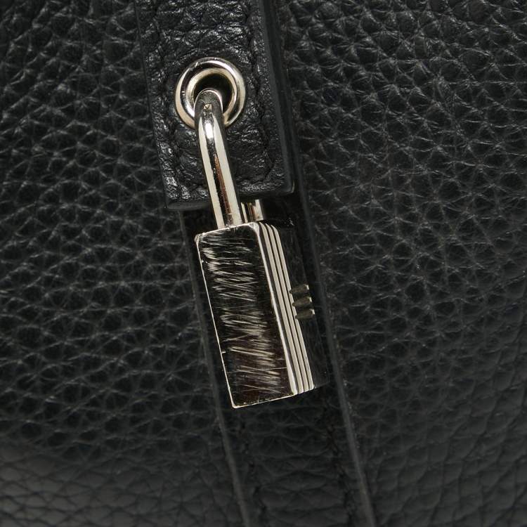 Pre Owned Hermes Noir Taurillon Clemence Leather Picotin Lock 18 Bag