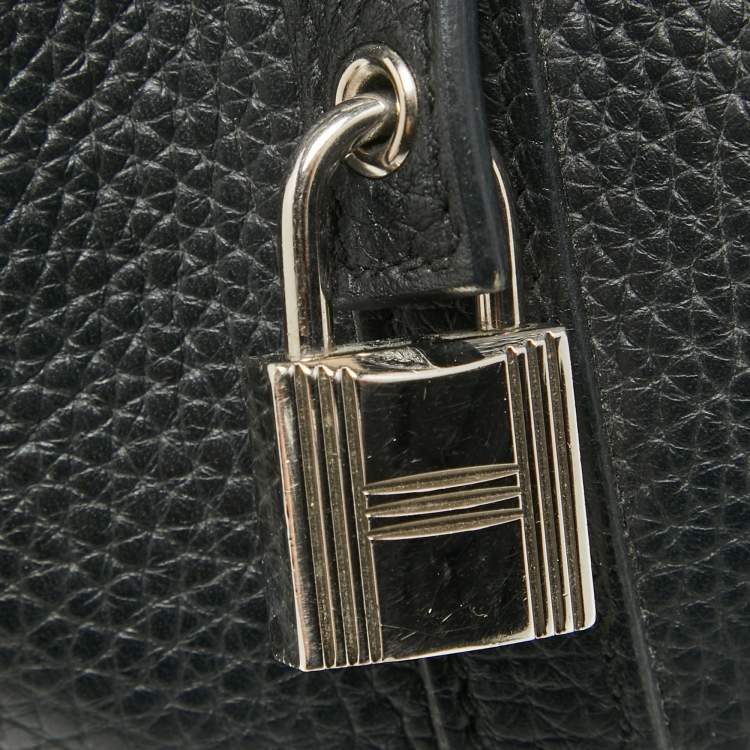 Pre Owned Hermes Noir Taurillon Clemence Leather Picotin Lock 18 Bag