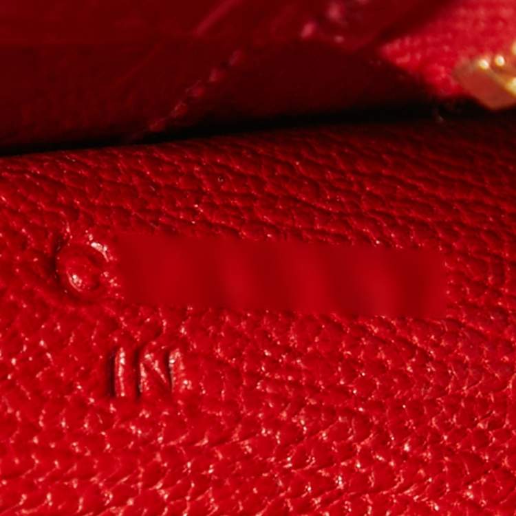 Pre Owned Hermes Rouge de Coeur Alligator Mississippiensis Gold Finish Kelly Sellier 25 Bag