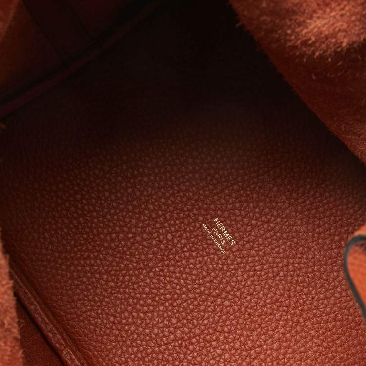 Pre Owned Hermès  Cuivre Taurillon Clemence Leather Picotin Lock 22 Bag