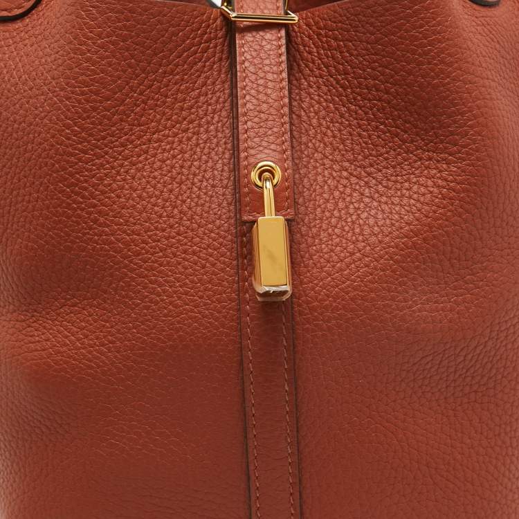 Pre Owned Hermès  Cuivre Taurillon Clemence Leather Picotin Lock 22 Bag