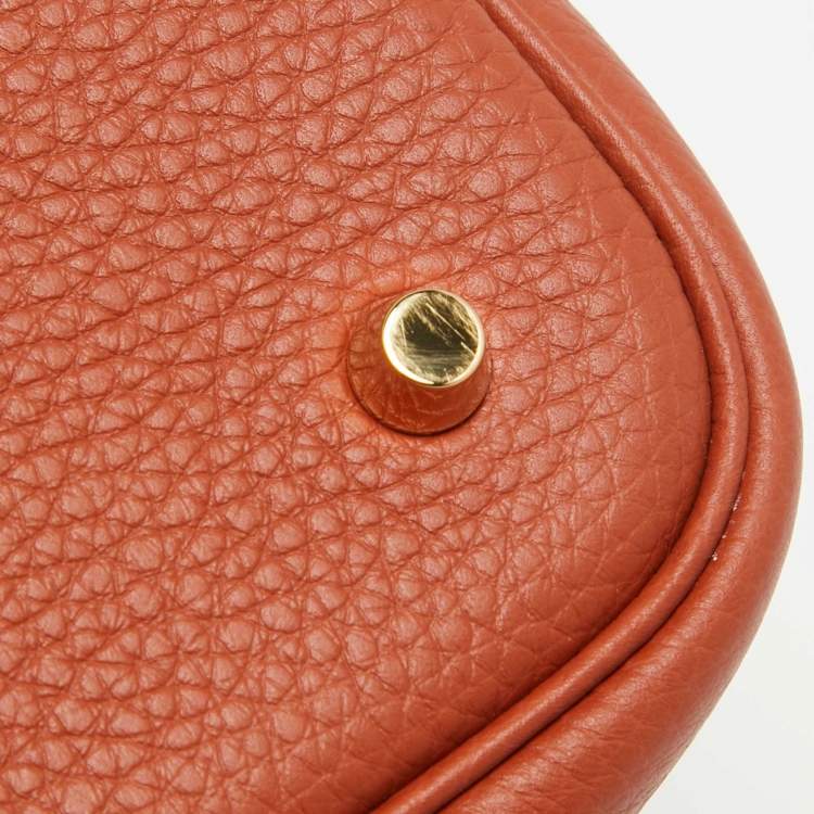 Pre Owned Hermès  Cuivre Taurillon Clemence Leather Picotin Lock 22 Bag
