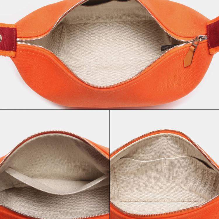 Pre Owned Hermes Orange Canvas Bride-A-Brac Travel Case
