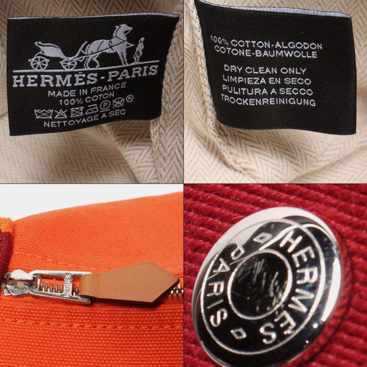 Pre Owned Hermes Orange Canvas Bride-A-Brac Travel Case