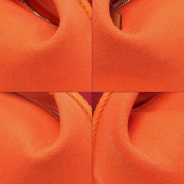 Pre Owned Hermes Orange Canvas Bride-A-Brac Travel Case