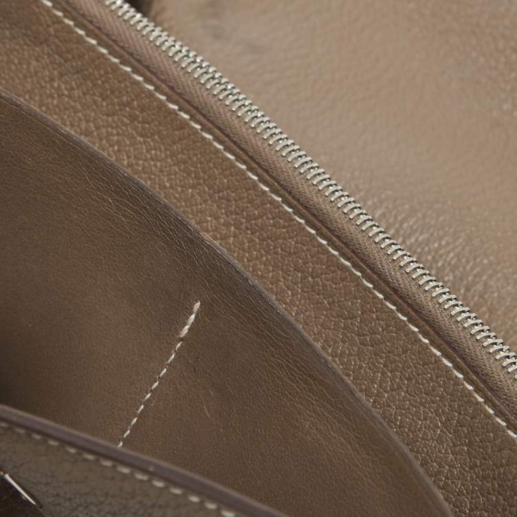 Pre Owned Hermes Taupe Chevre Leather Kelly Classic Wallet