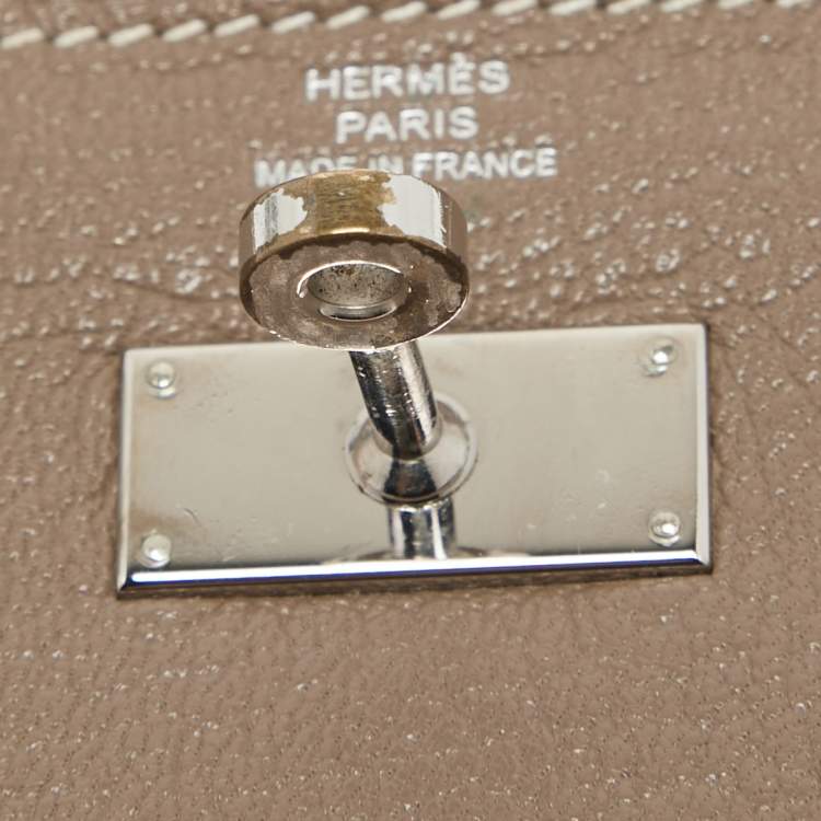 Pre Owned Hermes Taupe Chevre Leather Kelly Classic Wallet