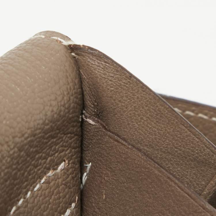 Pre Owned Hermes Taupe Chevre Leather Kelly Classic Wallet
