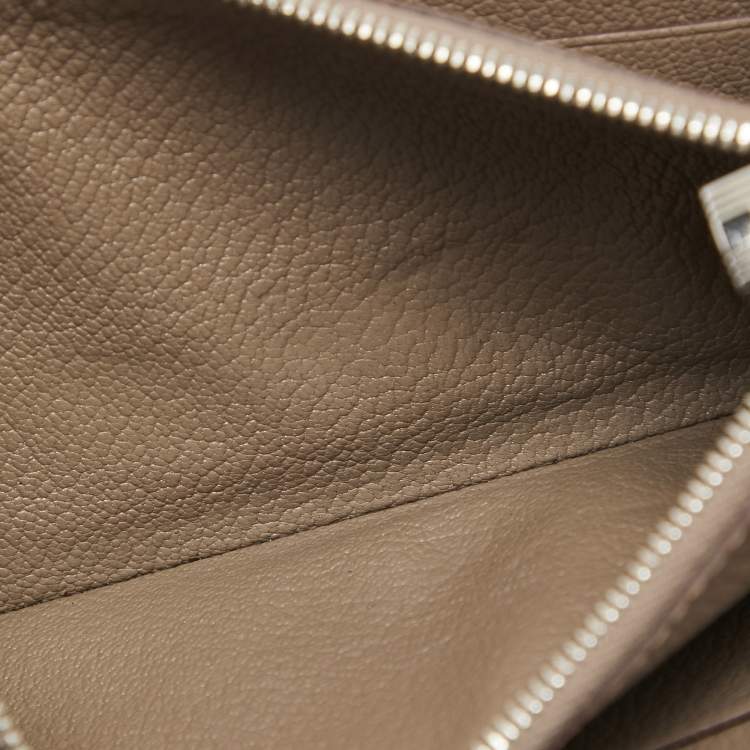 Pre Owned Hermes Taupe Chevre Leather Kelly Classic Wallet