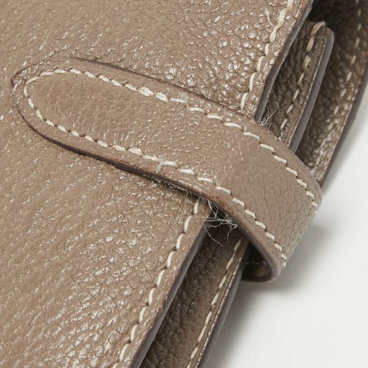 Pre Owned Hermes Taupe Chevre Leather Kelly Classic Wallet
