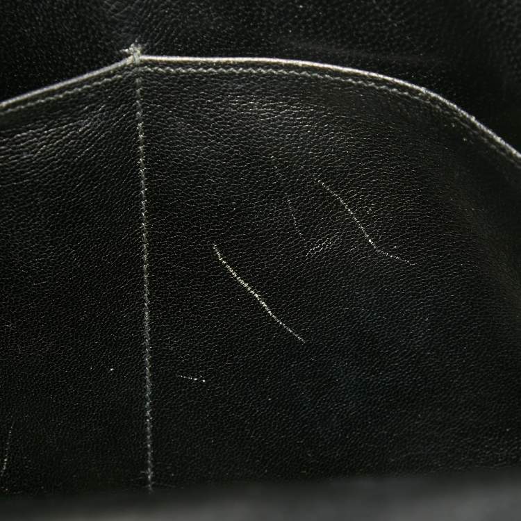 Pre Owned Hermes Noir Box Leather Gold Finish Kelly Sellier 32 Bag