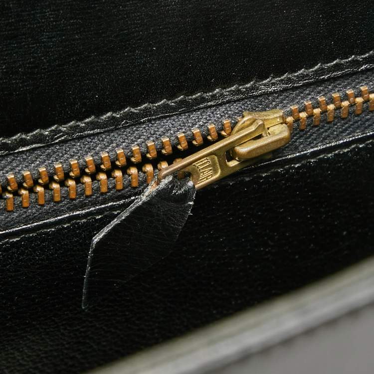 Pre Owned Hermes Noir Box Leather Gold Finish Kelly Sellier 32 Bag