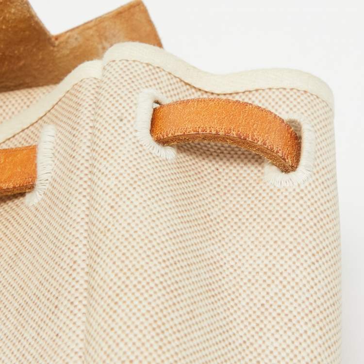 Pre Owned Hermes Natural Canvas and Leather 2-in-1 Herbag Backpack