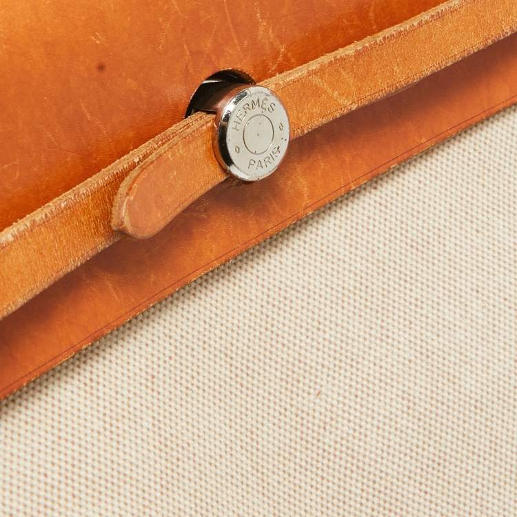 Pre Owned Hermes Natural Canvas and Leather 2-in-1 Herbag Backpack