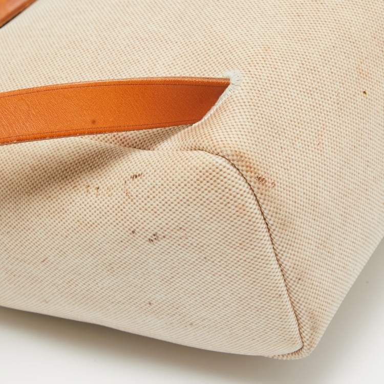 Pre Owned Hermes Natural Canvas and Leather 2-in-1 Herbag Backpack