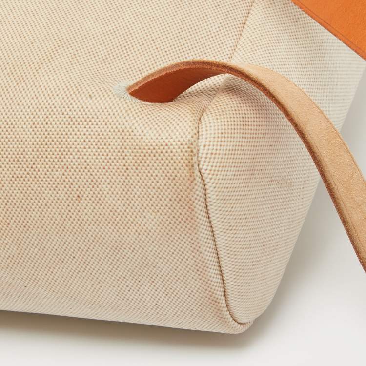 Pre Owned Hermes Natural Canvas and Leather 2-in-1 Herbag Backpack