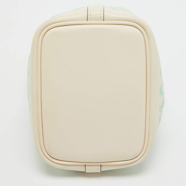 Pre Owned Hermès Nata/Vert/Blanc Swift Leather Lucky Daisy Picotin Lock Micro Bag