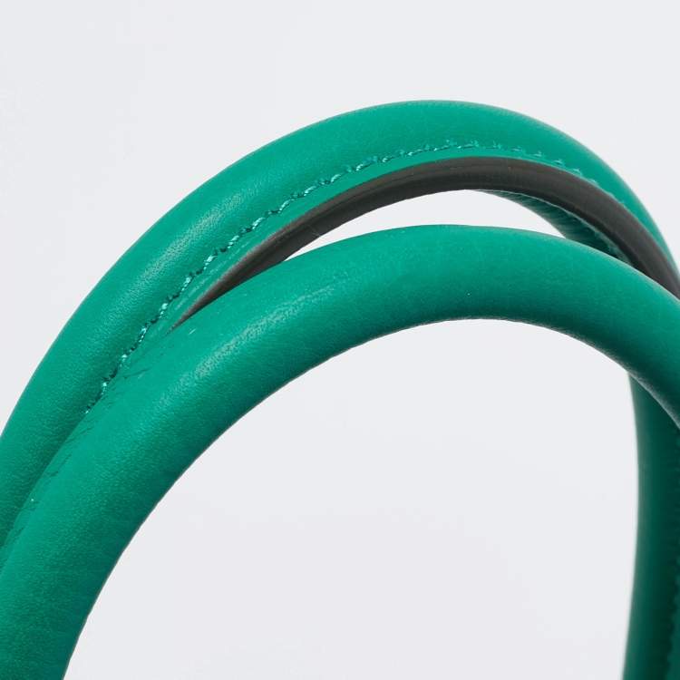 Pre Owned Hermes Vert Vertigo/Vert Fonce Taurillon Clemence Palladium Finish Birkin 35 Bag