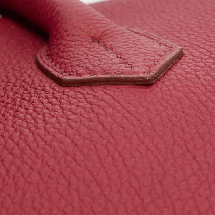 Pre Owned Hermes Ruby Togo Leather Gold Finish Birkin 35 Bag