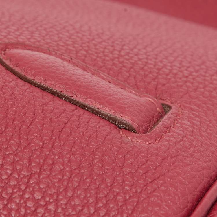 Pre Owned Hermes Ruby Togo Leather Gold Finish Birkin 35 Bag