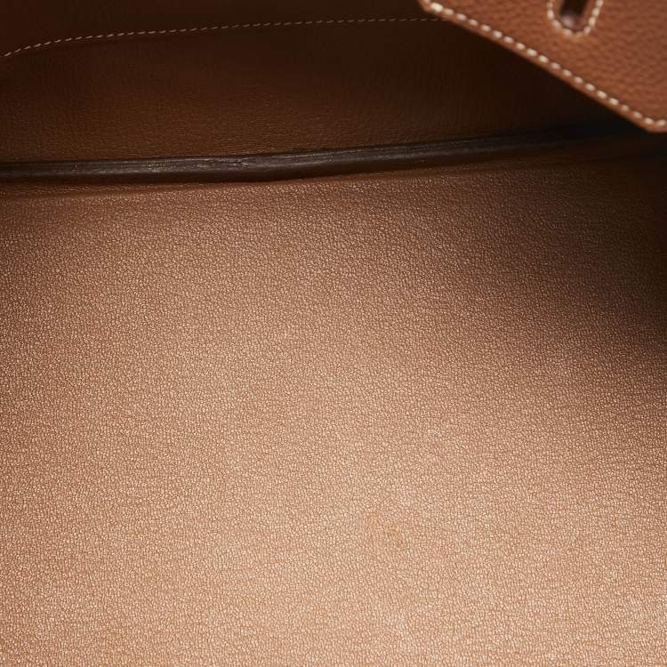 Pre Owned Hermes Gold Togo Leather Gold Finish Birkin 35 Bag