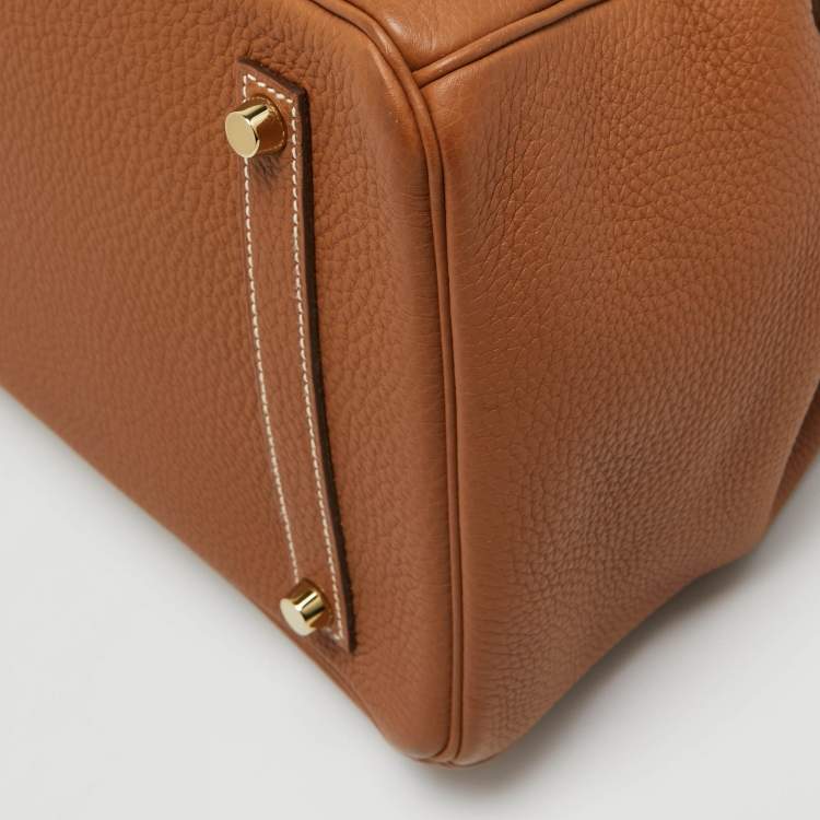 Pre Owned Hermes Gold Togo Leather Gold Finish Birkin 35 Bag