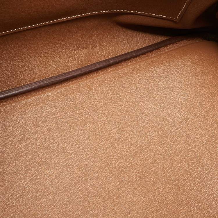 Pre Owned Hermes Gold Togo Leather Gold Finish Birkin 35 Bag