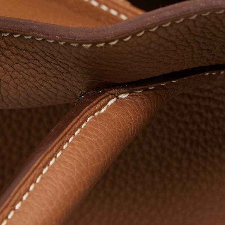 Pre Owned Hermes Gold Togo Leather Gold Finish Birkin 35 Bag