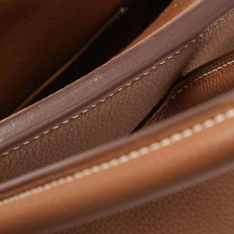 Pre Owned Hermes Gold Togo Leather Gold Finish Birkin 35 Bag