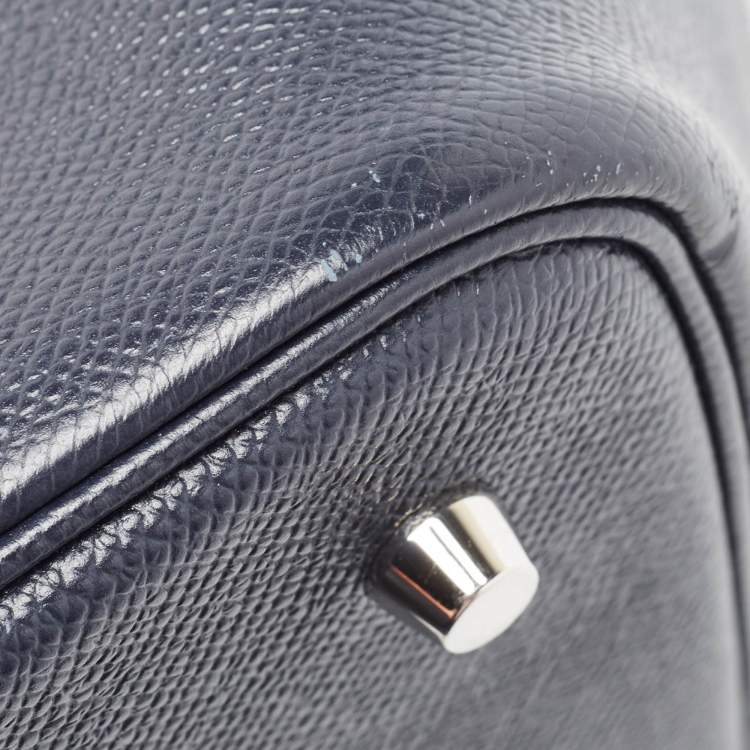 Pre Owned Hermes Bleu Indigo/Noir/Terre Battue Epsom Leather Picotin Lock Tressage 22 Bag