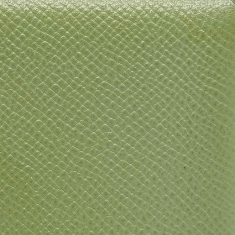 Pre Owned Hermes Vert Criquet Epsom Leather Calvi Card Holder