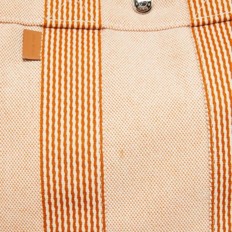 Pre Owned Hermes Peach Canvas Fourre Tout PM Bag