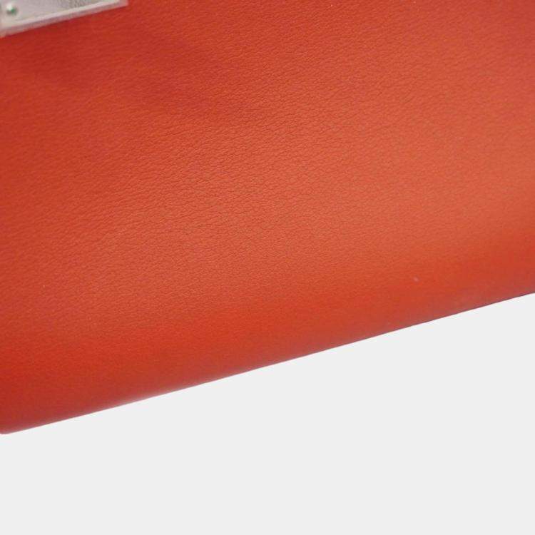 Pre Owned Hermes Sanguine Swift Leather Kelly Cut Clutch Bag