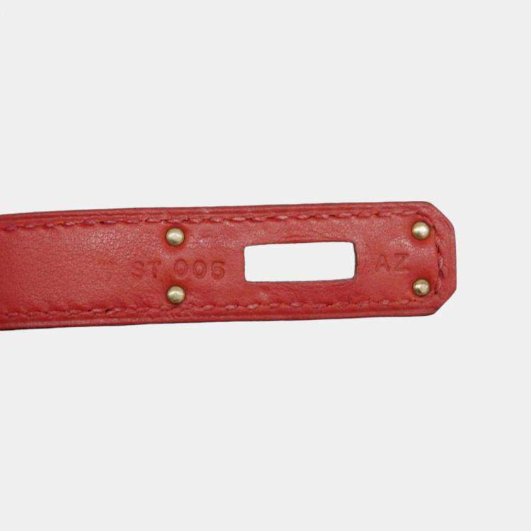 Pre Owned Hermes Sanguine Swift Leather Kelly Cut Clutch Bag