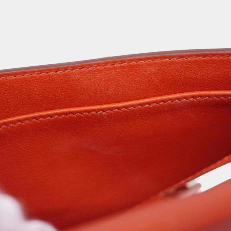 Pre Owned Hermes Sanguine Swift Leather Kelly Cut Clutch Bag