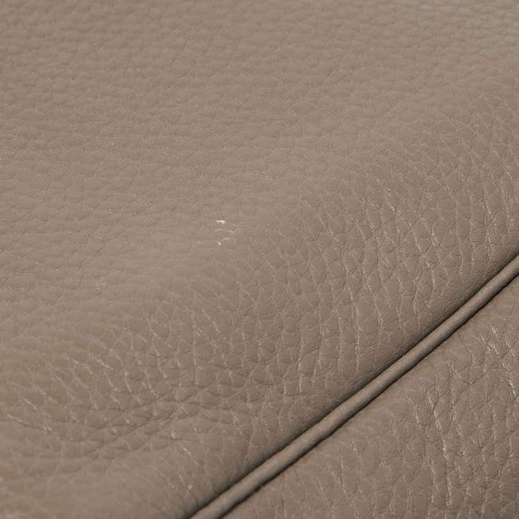 Pre Owned Hermes Etoupe Taurillon Clemence Leather Palladium Finish Kelly Retourne 35 Bag