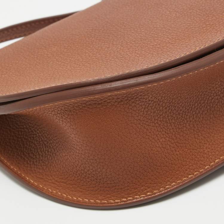 Pre Owned Hermes Fauve/Chevre Pink Barenia Leather Saut Bag