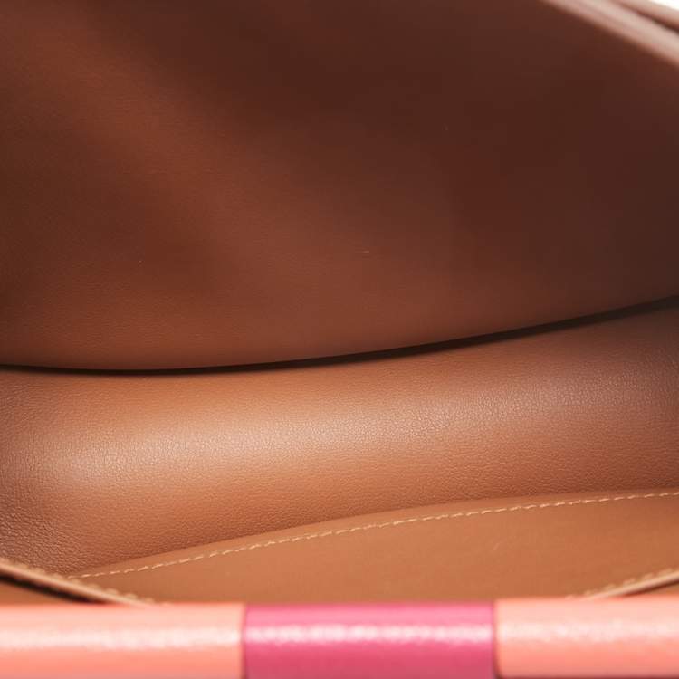 Pre Owned Hermes Fauve/Chevre Pink Barenia Leather Saut Bag