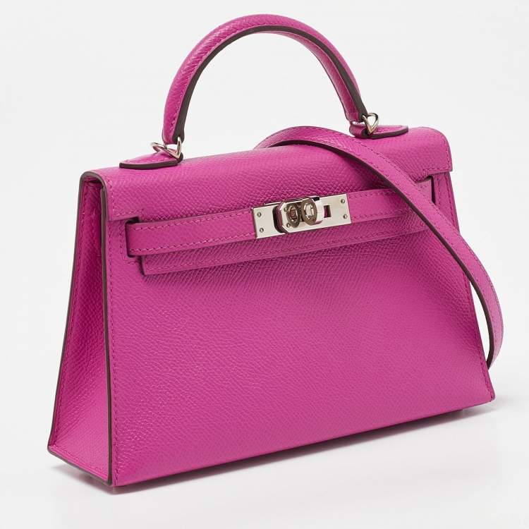 Pre Owned Hermès Magnolia Epsom Leather Palladium Finish Mini Kelly II Sellier 20 Bag