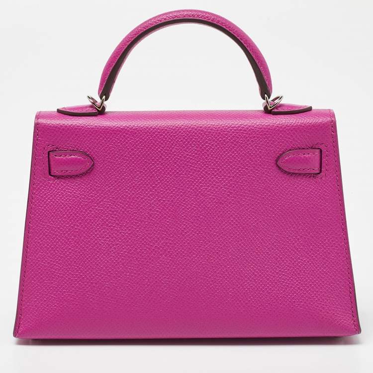 Pre Owned Hermès Magnolia Epsom Leather Palladium Finish Mini Kelly II Sellier 20 Bag