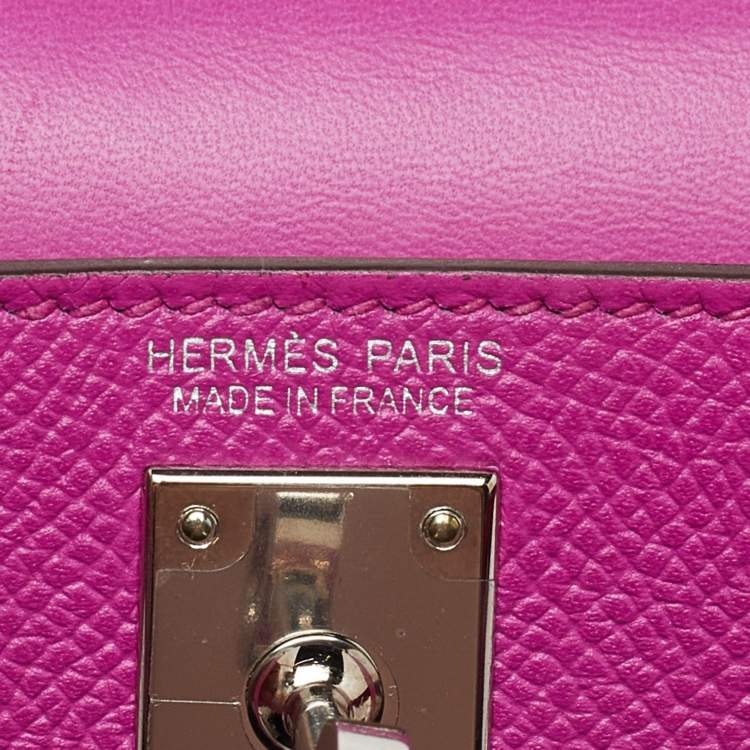 Pre Owned Hermès Magnolia Epsom Leather Palladium Finish Mini Kelly II Sellier 20 Bag
