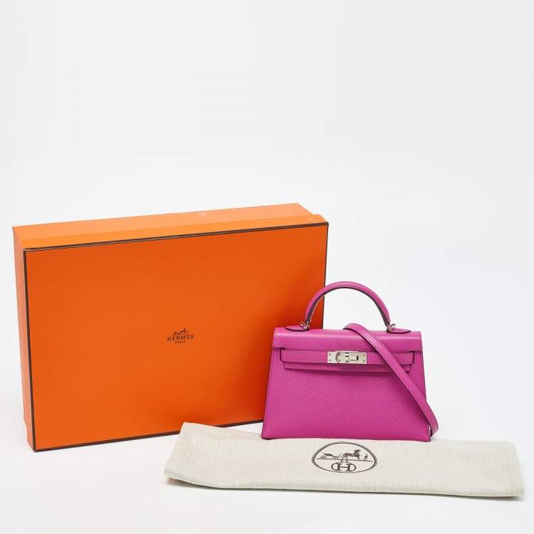 Pre Owned Hermès Magnolia Epsom Leather Palladium Finish Mini Kelly II Sellier 20 Bag