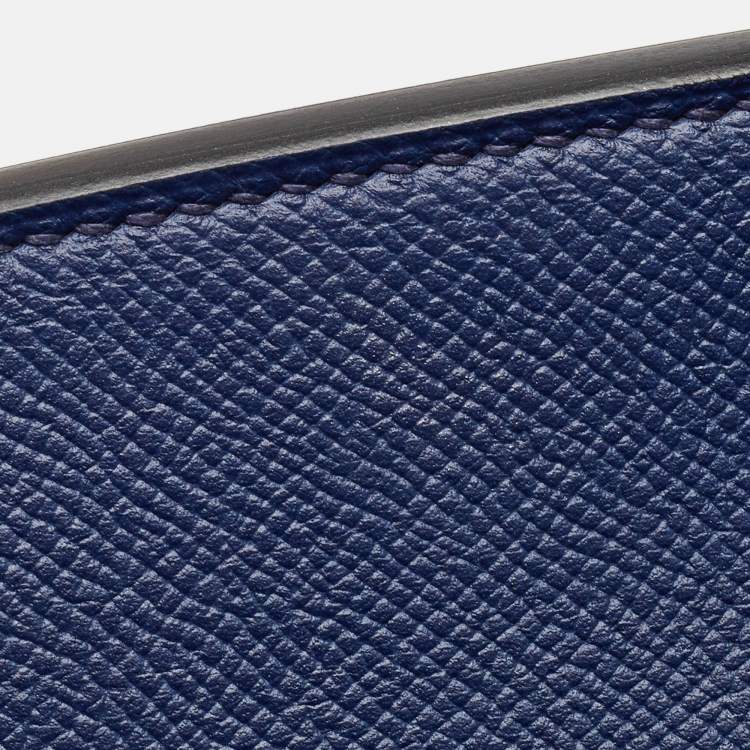 Pre Owned Hermes Blue Saphir Epsom Leather Gold Finish Birkin 35 Bag