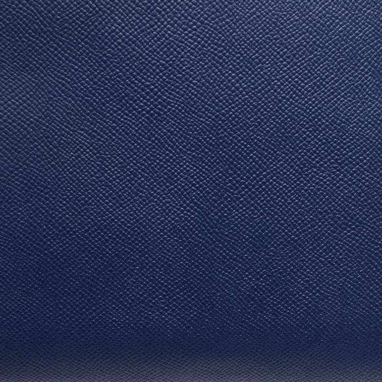 Pre Owned Hermes Blue Saphir Epsom Leather Gold Finish Birkin 35 Bag