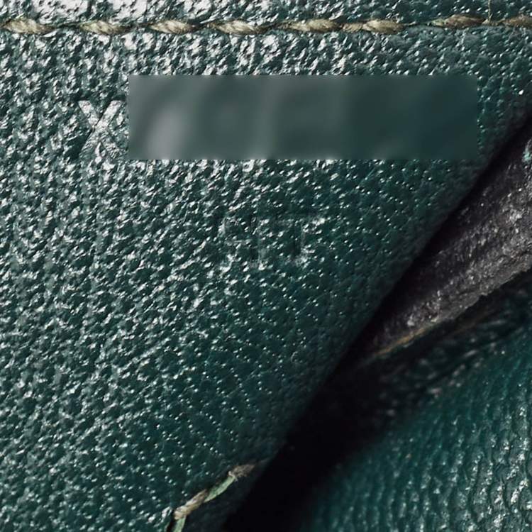 Pre Owned Hermes Vert Fonce Matte Alligator Gold Finish Birkin 35 Bag