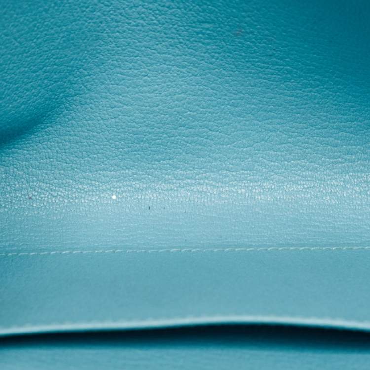 Pre Owned Hermes Celeste Tadelakt Leather Medor Clutch