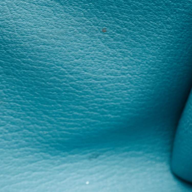 Pre Owned Hermes Celeste Tadelakt Leather Medor Clutch