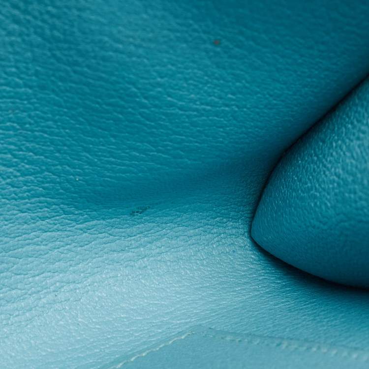 Pre Owned Hermes Celeste Tadelakt Leather Medor Clutch